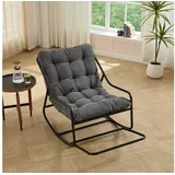 FELIXLEO Schaukelsessel Schaukelstuhl Outdoor mit Polster Relaxstuhl Weiß Schwarz (1-St)
