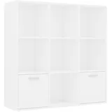 vidaXL Bücherregal Weiß 98x30x98 cm Holzwerkstoff