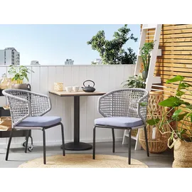 Beliani Gartentisch 60 x 60 x 75 cm Hellbraun/Schwarz
