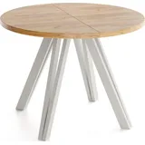 ESSTISCH Ravero runder ausziehbarer, Eiche Braun 100-180/100/77 cm