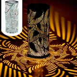 Marrakesch Orient & Mediterran Interior Marrakesch Solarlaternen Solarlampen für außen mit Henkel aus Metall 30cm Groß | Vintage Deko Outdoor Solar LED Laterne Wetterfest Hoja Grün IP...
