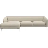 Ecksofa FLEXLUX "Belle Designsofa, L-Form, B/T 288/149 cm", weiß (sanftes weiß), B:288cm H:74cm T:149cm, 100% Polyester, Sofas, Ecksofa, Skandinavisches Design, In hochwertiger Verarbeitung