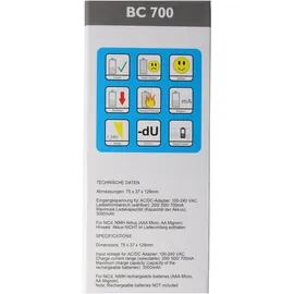 Technoline Schnell-Ladegerät BC 700 mit Entladefunktion und LCD-Display