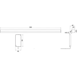 EMCO system2 LED-Spiegel-Klemmleuchte 4000 K Silber 50 cm