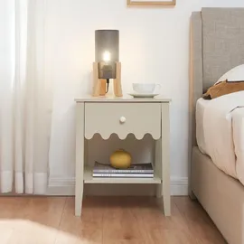 [en.casa] Nachtschrank Luspoo 50 x 40 x 40 cm Cremeweiß