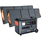 OSCAL Stromerzeuger Tragbare Powerstation, 3600W Dauerleistung (7200W Spitze),3600Wh Akku, 7,2 in kW, (1-tlg., Powerstation), Mit 2*200w Solarpanel Solargenerator für Camping,Wohnmobile & Notfälle