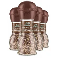 KOTÁNYI Chai Moment Kaffeegewürz - Mit gemahlenem Kardamom & Zimt - Passend als Topping für Chai Latte, Kaffee & Desserts - Mühle mit 2 Mahlgraden, 4er Pack - [Jetzt Kotányi Gewürze kaufen!]