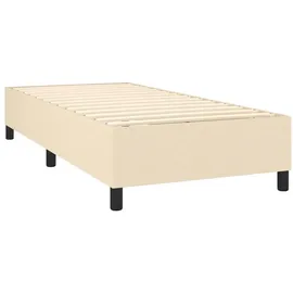 vidaXL Boxspringbett mit Matratze Creme 100x200 cm Stoff