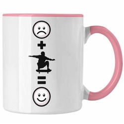 Trendation Tasse Skateboard Tasse Geschenk für Skater Skateboarder Geburtstag Lustige G rosa