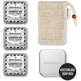 Störtebekker Shaving Accessories Störtebekker Festes Shampoo Active Carbon 3 x 100 g