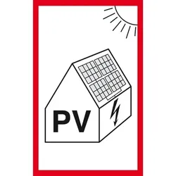 Aufkleber I Hinweisschild Photovoltaikanlage für Feuerwehr, Folie, selbstklebend, 100x50mm