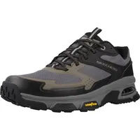 SKECHERS Skech-air Sleek Envoy Sneaker, Schwarzes Leder, Synthetisches Textil, brauner Rand, 42