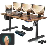 Kesser KESSER® Höhenverstellbarer Schreibtisch elektrisch Ergonomisch Steh-Sitz Schreibtisch 3-Funktions-Memory Steuerung Inkl. 360° Rollen & USB-Ladeanschluss Computertisch für Homeoffice