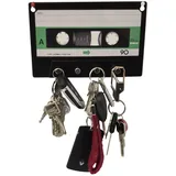 ootb Musikkassette Schlüsselhalter mit Vier Haken - Schlüsselbrett Schlüsselboard Hörspielkassette Keyrack