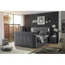 MID.YOU Boxspringbett Dallas m. LED ca. 180x200 cm Anthrazit,