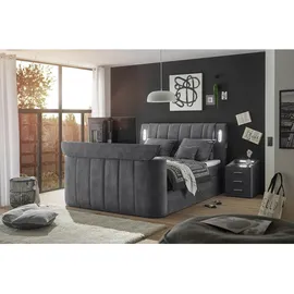 MID.YOU Boxspringbett Dallas m. LED ca. 180x200 cm Anthrazit,