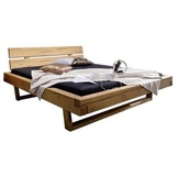 G+K Massivholzbett BE-0280 160 x 200 cm Holz Braun Kiefer