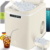Kesser Eiswürfelbereiter Eiswürfelmaschine Edelstahl Ice Maker 12 kg 24 h Zubereitung in 7 min 2.2 Liter Wassertank 2 Eiswürfel-Größen Creme / Weiß - Kesser