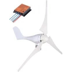 VEVOR Windturbinengenerator 400 W Windgenerator, 12 V Elektrisch MPPT Controller, 12 m / s Windkraftanlage mit 3 Blatt Laderegler Windkraftgenerator, Windkraftturbinengenerator für Stromergänzung