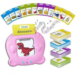 autolock Lernspielzeug Sprechende Flash Karten Kleinkinder Vorschul Lernmaschine, Flash Karten Lernspielzeug 224 Wörter Englisch für Kinder rosa