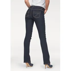 Bootcut-Jeans »mit Kontrastnähten«, normale Leibhöhe, Bootcut, 5-Pocket-Style, dunkle Waschung, Gr. 42 - N-Gr, rinsed, , 47493509-42 N-Gr