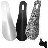 3 Stück Schuhlöffel Klein 10cm,Schuhanzieher Metall Kurz Reise Schuhanzieher,Kleiner Edelstahl Reise Schulöffel Kurz,für Männer Frauen und Senioren Unterwegs Camping Reise