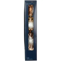 Christbaumspitze Glas Eulen 35cm Braun