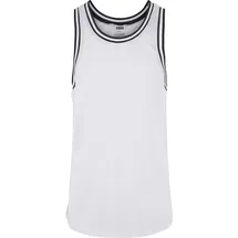 URBAN CLASSICS Tanktop URBAN CLASSICS "Urban Classics Herren Mesh Tanktop", Herren, Gr. M, weiß, 100% Polyester, unifarben, loose fit, Tops Tanktop