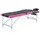 vidaXL Massageliege Klappbar 3-Zonen Aluminiumgestell Schwarz und Rosa