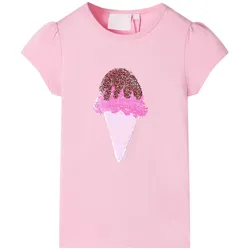 Kinder-T-Shirt Knallrosa 92 – Mit Glitzer-Pailletten für einen verspielten Look - 92