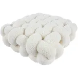 Ronyme Sitzkissen Bodenkissen-Handgewebtes Plüschkissen für Sofa & Boden - Indoor/Outdoor - Dicke Sitzauflage für Wohnzimmer, Restaurant, Garten,30x33x12cm, Beige