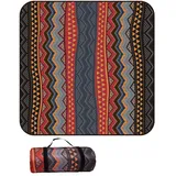 Treer Picknickdecke Wasserdicht isoliert Campingdecke Stranddecke Böhmischer Stil Faltbar Klein Groß Picknickmatte, für Outdoor Strand Camping Wandern Ausflüge (100x150 cm,Rot)