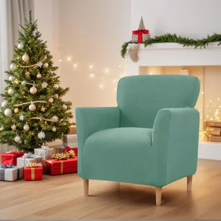 LiveGo Stretch-Sesselbezug mit Armlehnen, Elastischer Strick Spannbezug für Sessel & Polsterstühle, Universelle Passform für Wohnzimmer, Büro, Abdeckung zum Schutz vor Flecken, Haaren & Verschleiß