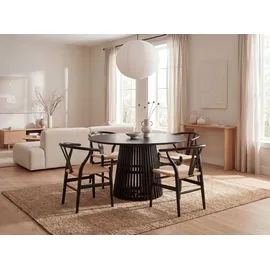 FineBuy Esstisch rund Ø 120 cm schwarz