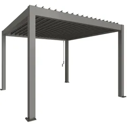 Pergola BIOHORT "3,5 x 3,5", quarzgrau, metallic, Pergolen, stilvoller Schattenspender für mehr Komfort im Freien