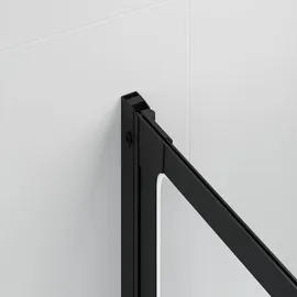 vidaXL Duschwand Schwarz 168 x 140 cm Aluminium