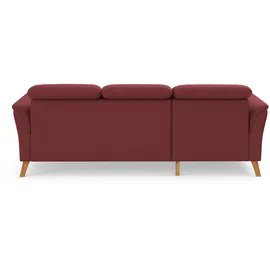 sit&more Ecksofa SIT & MORE "Romero L-Form", rot (bordeaux), B:245cm H:91cm T:178cm, 100% Polyester, Sofas, Ecksofa, wahlweise mit oder ohne Relax-Funktion, Bettfunktion, Bettkasten