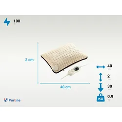 PURLINE Kissen mit elektrischer Wärme 100W beige 40x30cm