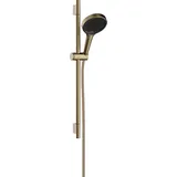 Hansgrohe Rainfinity - wassersparendes Duschset (EcoSmart), Sparduschkopf, Brausestange 65cm, Halterung, Designflex Brauseschlauch 160cm, Duschbrause 3 Strahlarten, runde Kopfbrause, Brushed Bronze