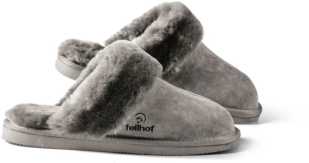 Fellhof Damen Pantoffel Komfort 36 | grau - grau