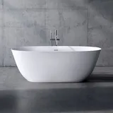 neoro n50 Freistehende Badewanne L: 170 B: 75 H: 58 cm, mit pflegeleichter Oberfläche, BN0004WM,