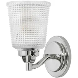 Licht-Erlebnisse Wandaußenleuchte BENIDORA Chrom poliert, Klar/Transparent, Stahl, Glas LE57547