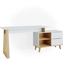 Vicco Eckschreibtisch Nautica Weiß / Eiche