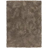 TT Home Teppich Wohnzimmer Hochflor Langflor Weich Soft Modernes Einfarbiges Design, Farbe: Beige Taupe, Größe:160x220 cm