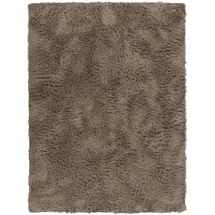 TT Home Teppich Wohnzimmer Hochflor Langflor Weich Soft Modernes Einfarbiges Design, Farbe: Beige Taupe, Größe:160x220 cm