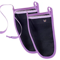 2er-Set Peelinghandschuh Black Butterfly - Sanftes Körperpeeling für Gesicht & Körper - Anti-Cellulite-Effekt - Schadstofffrei & hautfreundlich - Schwarz/Lila