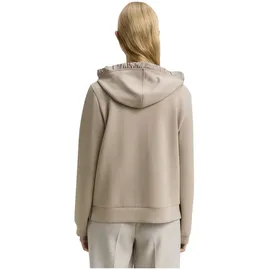 Tom Tailor Damen Hoodie Sweatjacke aus Scuba, grau, Uni, Gr. XXXL