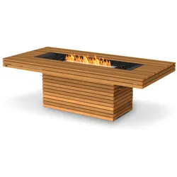 EcoSmart Gin [Feuertisch-Serie mit Ethanol Linienbrenner]: Dining - Teak