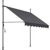 Tectake tectake® Klemmmarkise, mit Handkurbel, höhenverstellbar - 304 cm, einfache Montage