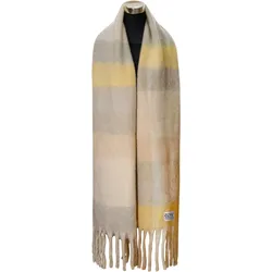XXL-Schal CHILLOUTS "Gero Scarf", Damen, beige (beige, grau), Kunstfaser, kariert, mehrfarbig, modisch, Modetücher, mit dicken Fransen